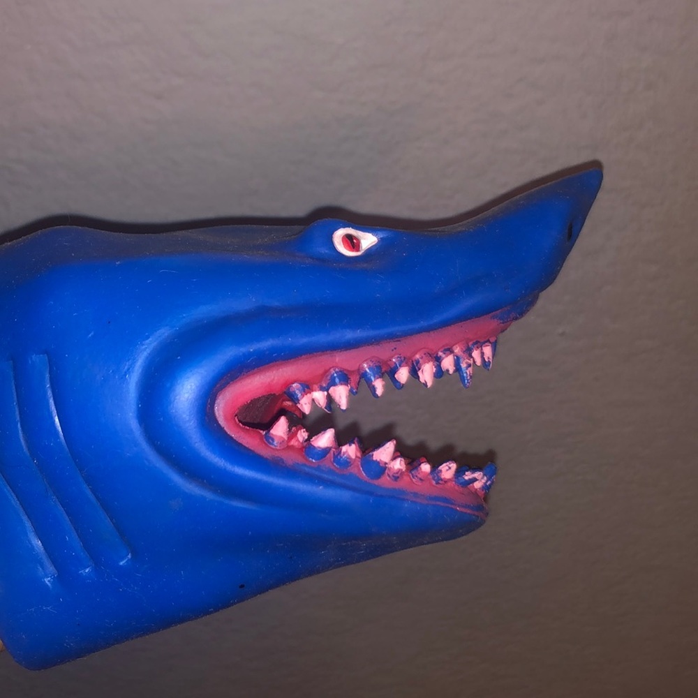Blue shark hand toy!